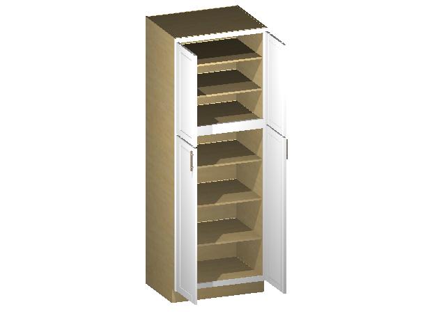 96" Tall Pantry White Shaker 1/2" Overlay Cabinet 18", 24" & 30" Wide - RTA Wholesalers
