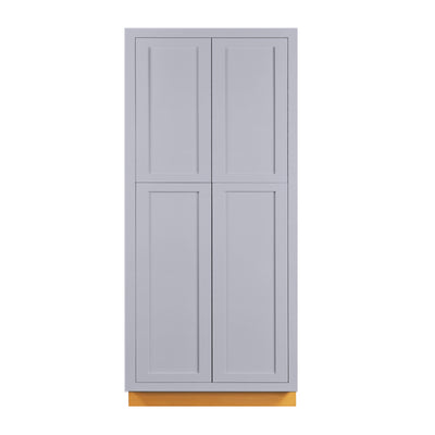 Pantry Light Gray Inset Shaker Cabinet 93" Tall 36" Wide