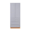 Pantry Drawer Cabinet Light Gray Inset Shaker Cabinets - 36" Wide 93" Tall PDC3693 - Six(6) Drawers
