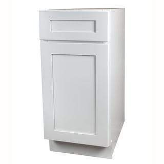 Trash Can Pull Out Base Cabinet White Shaker 1/2" Overlay 15" and 18" - RTA Wholesalers