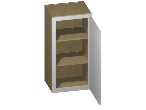 36" Tall White Shaker 1/2" Overlay Wall Cabinet - Single Door 9", 12", 15", 18", 21" - RTA Wholesalers