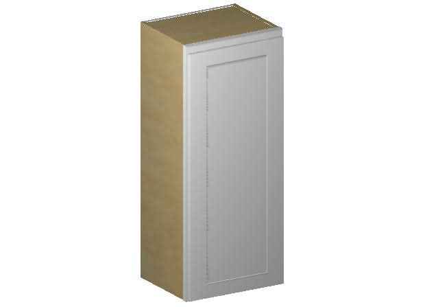 36" Tall White Shaker 1/2" Overlay Wall Cabinet - Single Door 9", 12", 15", 18", 21" - RTA Wholesalers