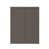 39" Tall Dark Gray Inset Shaker Wall Cabinet - Double Door 24", 27", 30", 33" & 36" Wide - RTA Wholesalers
