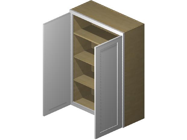 42 Tall Wall Modern Euro Slab Cabinet Double Door 24