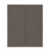 39" Tall Dark Gray Inset Shaker Wall Cabinet - Double Door 24", 27", 30", 33" & 36" Wide - RTA Wholesalers