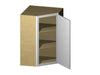 Diagonal Corner White Shaker 1/2" Overlay Wall Cabinet 24" Wide by 30", 36" & 42" Tall - RTA Wholesalers