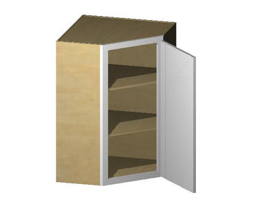 Diagonal Corner Wall Modern Euro Slab Cabinet - 24" Wide by 30", 36" & 42" Tall - RTA Wholesalers