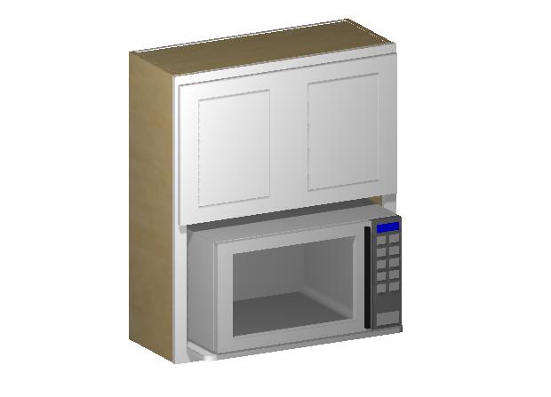 Microwave Shelf Cabinet White Shaker 1/2" Overlay Cabinet 27" or 30" Wide by 30", 36" & 42" Tall - RTA Wholesalers