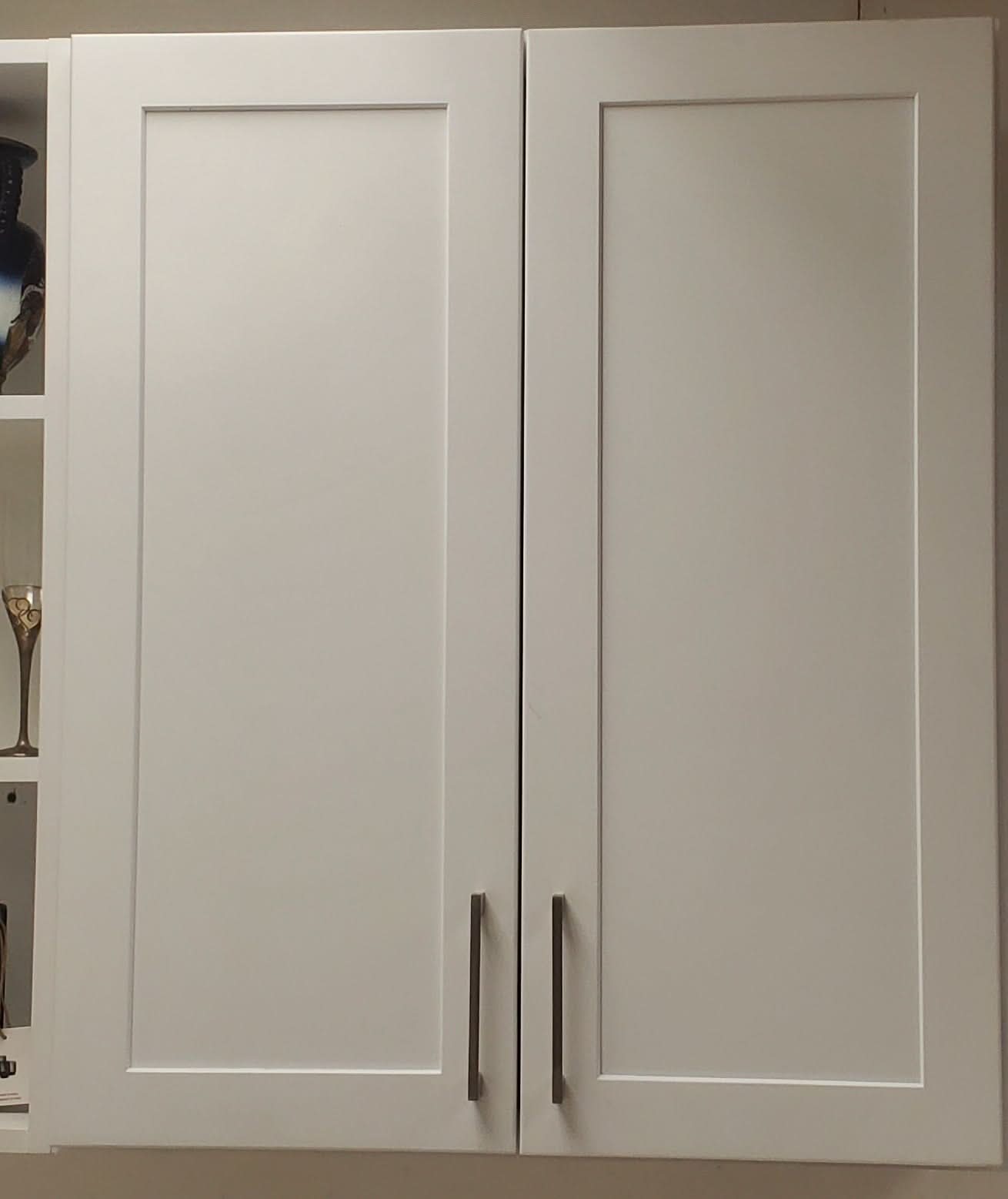 Full Height Door 15HNS Hermosa Noir Black Shaker 1-1/4" Overlay Wall Cabinet - Double Door 24", 27", 30", 33" & 36" Wide