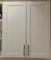 42" Tall White Shaker 1-1/4" Overlay Wall Cabinet - Single Door 9", 12", 15", 18", 21"