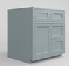Bathroom Side Drawers Vanity Sink Base Light Gray Inset Shaker Cabinets - 21" Deep Right Drawers