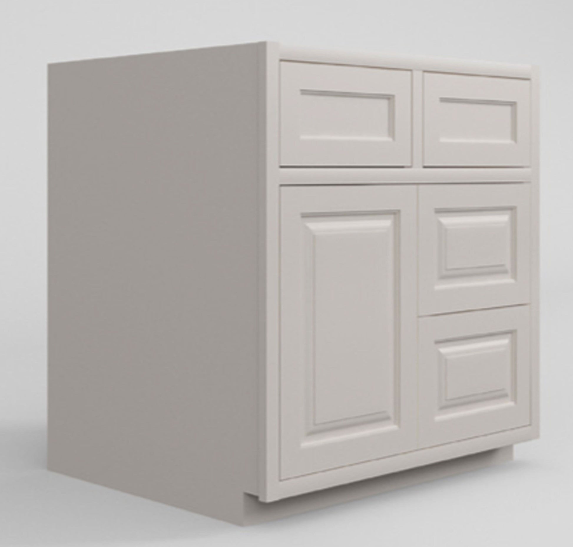 Bathroom Side Drawers Vanity Sink Base Vintage White Inset Shaker Cabinets - 21" Deep