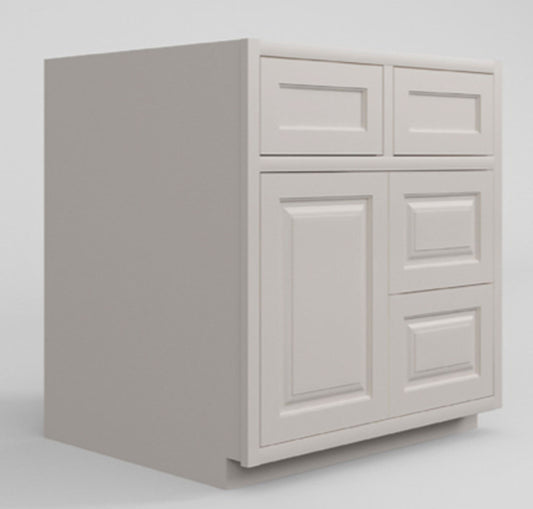 Bathroom Side Drawers Vanity Sink Base Vintage White Inset Shaker Cabinets - 21" Deep