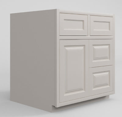 Bathroom Side Drawers Vanity Sink Base Vintage White Inset Shaker Cabinets - 21" Deep