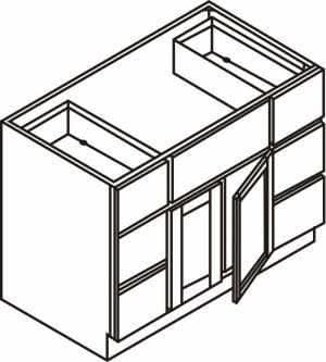 Base Cabinet Bathroom Side Drawers Single Vanity Sink Base Snow White Inset Shaker Cabinets - 48"& 60" Wide 21" Deep Inset Kitchen Cabinets