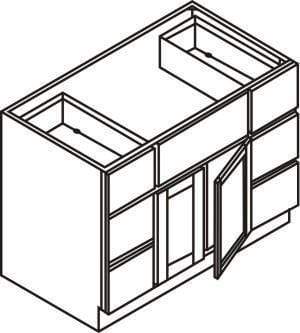 Bathroom Side Drawers Single Vanity Sink Base Vintage White Inset Raised Panel Cabinets