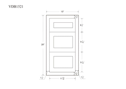 Base Cabinet Bathroom Vanity 3 Drawer Base Snow White Inset Shaker Cabinets - 21" Deep 12", 15" & 18" Wide Inset Kitchen Cabinets