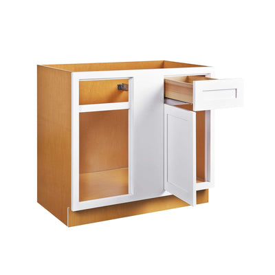 Blind Corner 36" 42" Inch Base (Left or Right) Snow White Inset Shaker