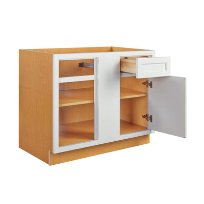 Base Cabinet Blind Corner Base (Left or Right) Vintage White Inset Raised Panel Blind - BBC 36" Inch Inset Kitchen Cabinets