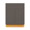 Dark Gray Inset Shaker Base Cabinet - Double Door 24"& 27" Wide