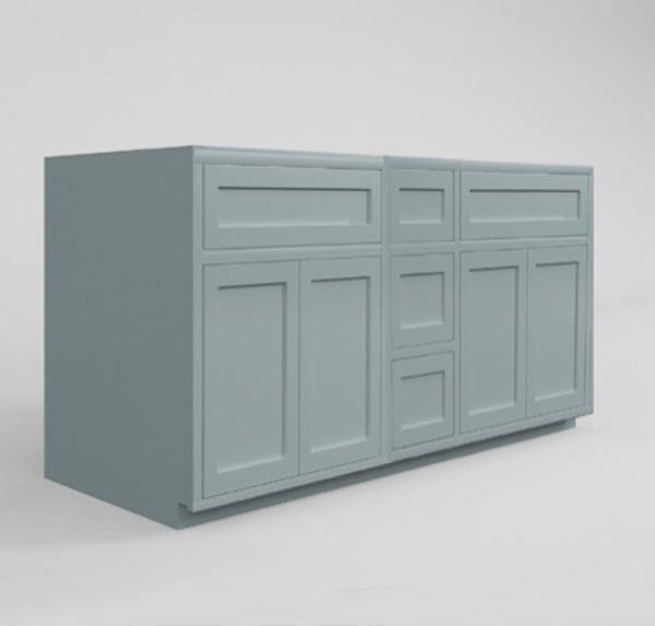 Light Gray Shaker Inset Drawer Base Cabinet - 30- 33