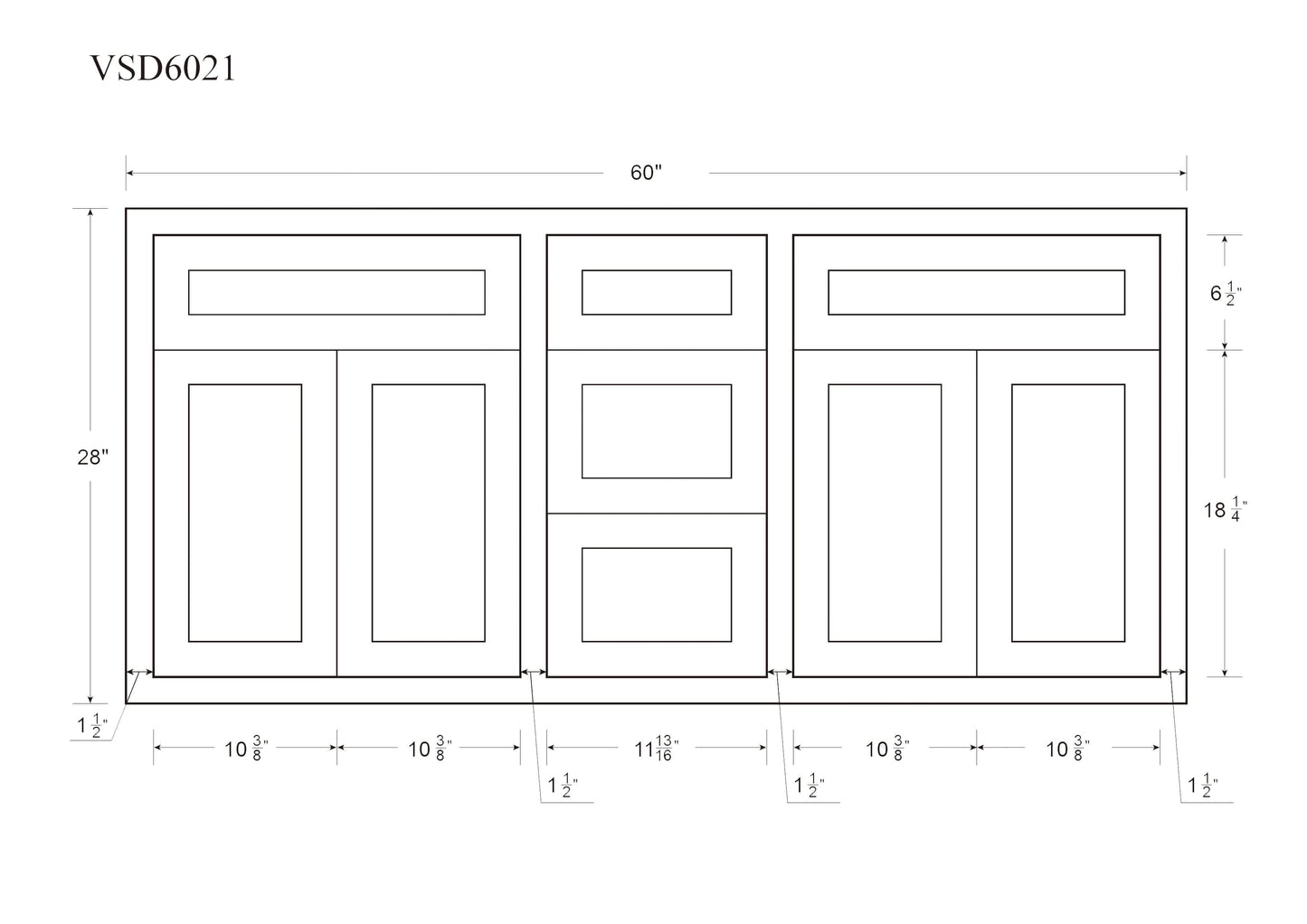 Double Vanity Sink Base Bathroom Snow White Inset Shaker Cabinets - 60" Wide 21" Deep = Design
