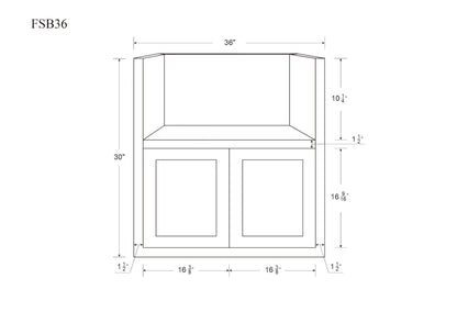 Farm Sink Base White Oak Inset Shaker Cabinets 30", 33", 36" or 39" - Special Order