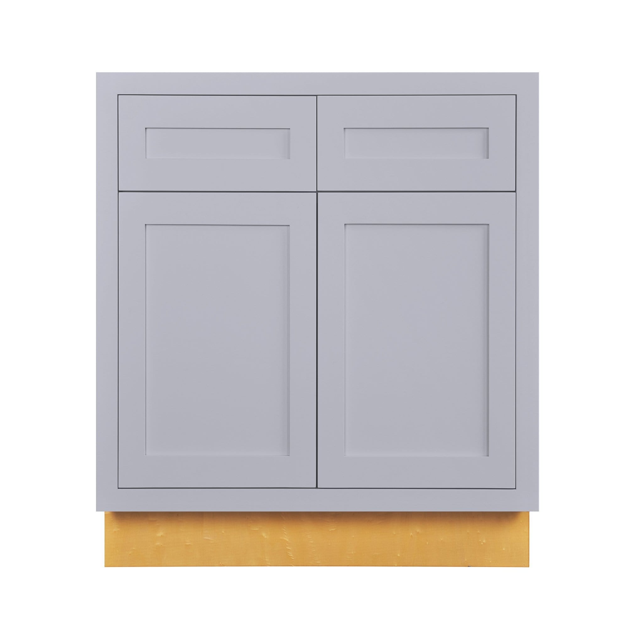 Light Gray Inset Shaker Base Cabinet - Double Door 30"-36" Wide
