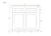 Light Gray Inset Shaker Base Cabinet - Double Door 33" Wide