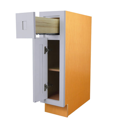Light Gray Inset Shaker Base Cabinet - Single Drawer/Door 9", 12", 15", 18" & 21"