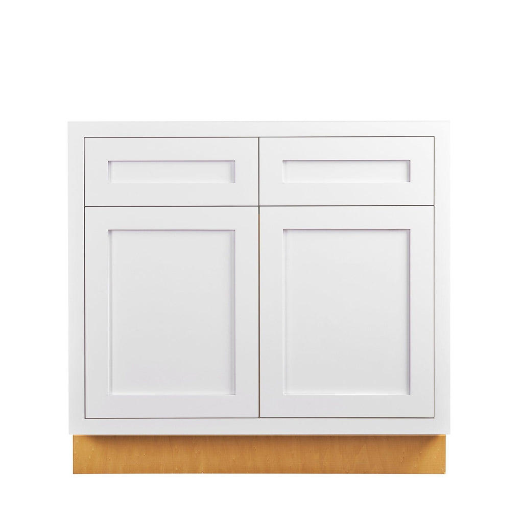RTA Wholesalers Sink Base Vintage White Inset Raised Panel Cabinets 33, 36, 42 42 Wide