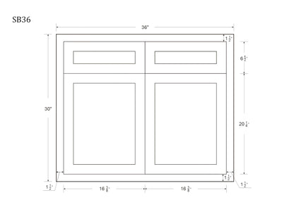 Sink Base White Oak Inset Shaker Cabinets 33", 36", 39" & 42"