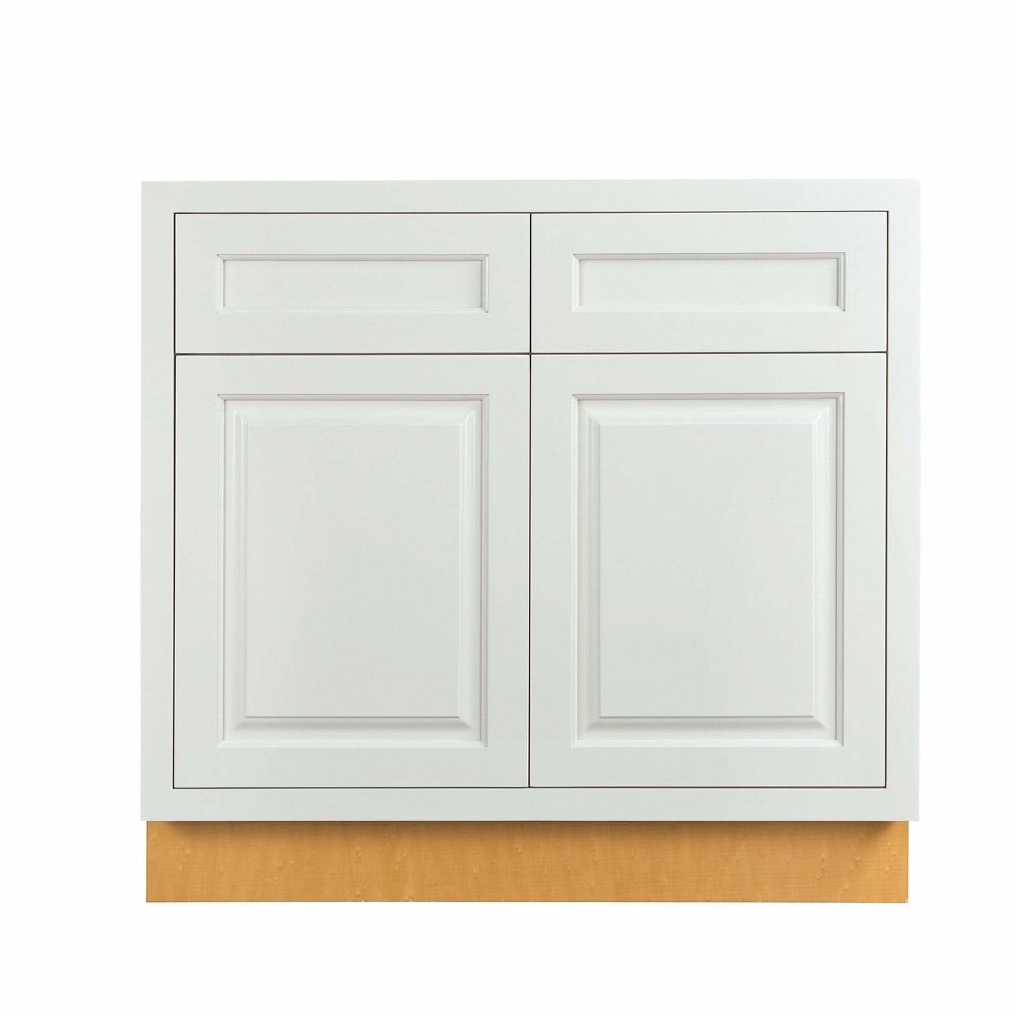 Sink Base Vintage White Inset Raised Panel Cabinets 33", 36", 42"