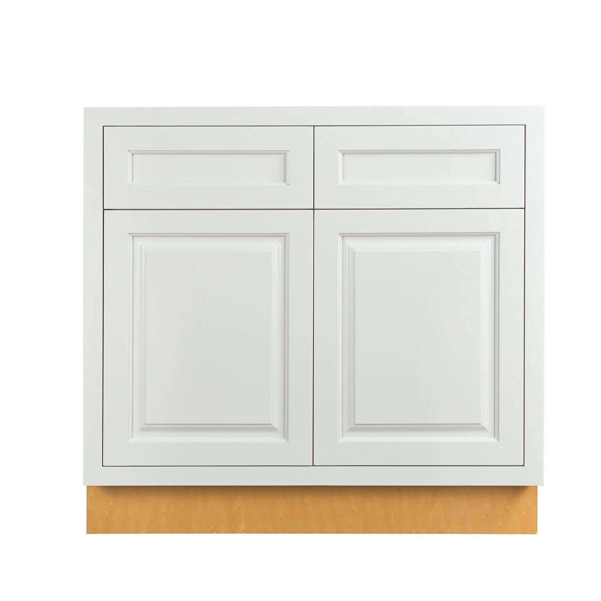 Sink Base Vintage White Inset Raised Panel Cabinets 33", 36", 42"