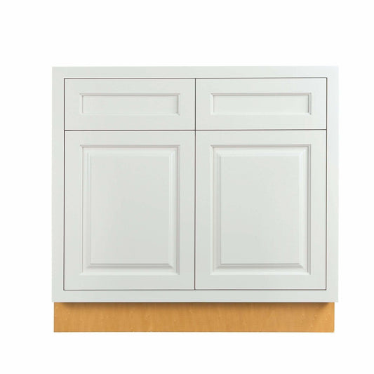 Sink Base Vintage White Inset Raised Panel Cabinets 33", 36", 42"