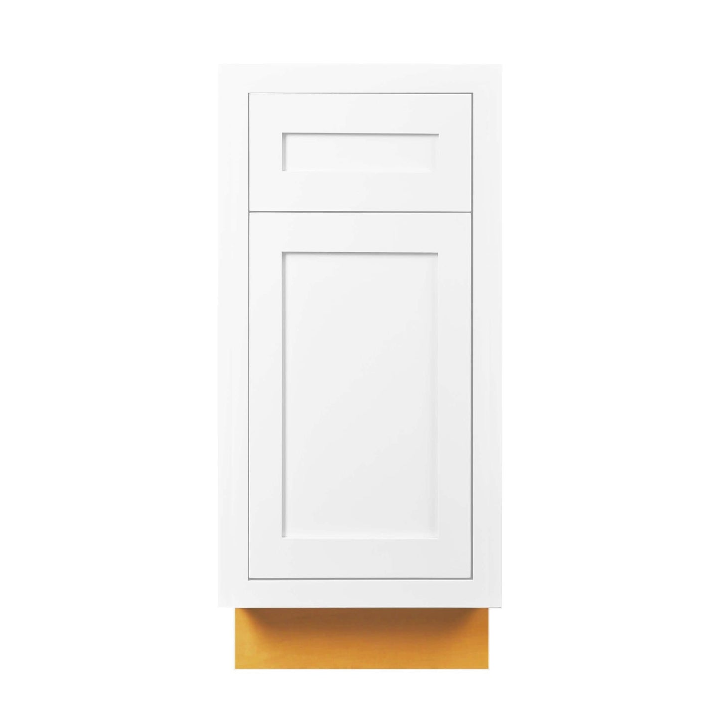 Snow White Inset Shaker Base Cabinet - Single Door 9", 12", 15", 18" & 21"