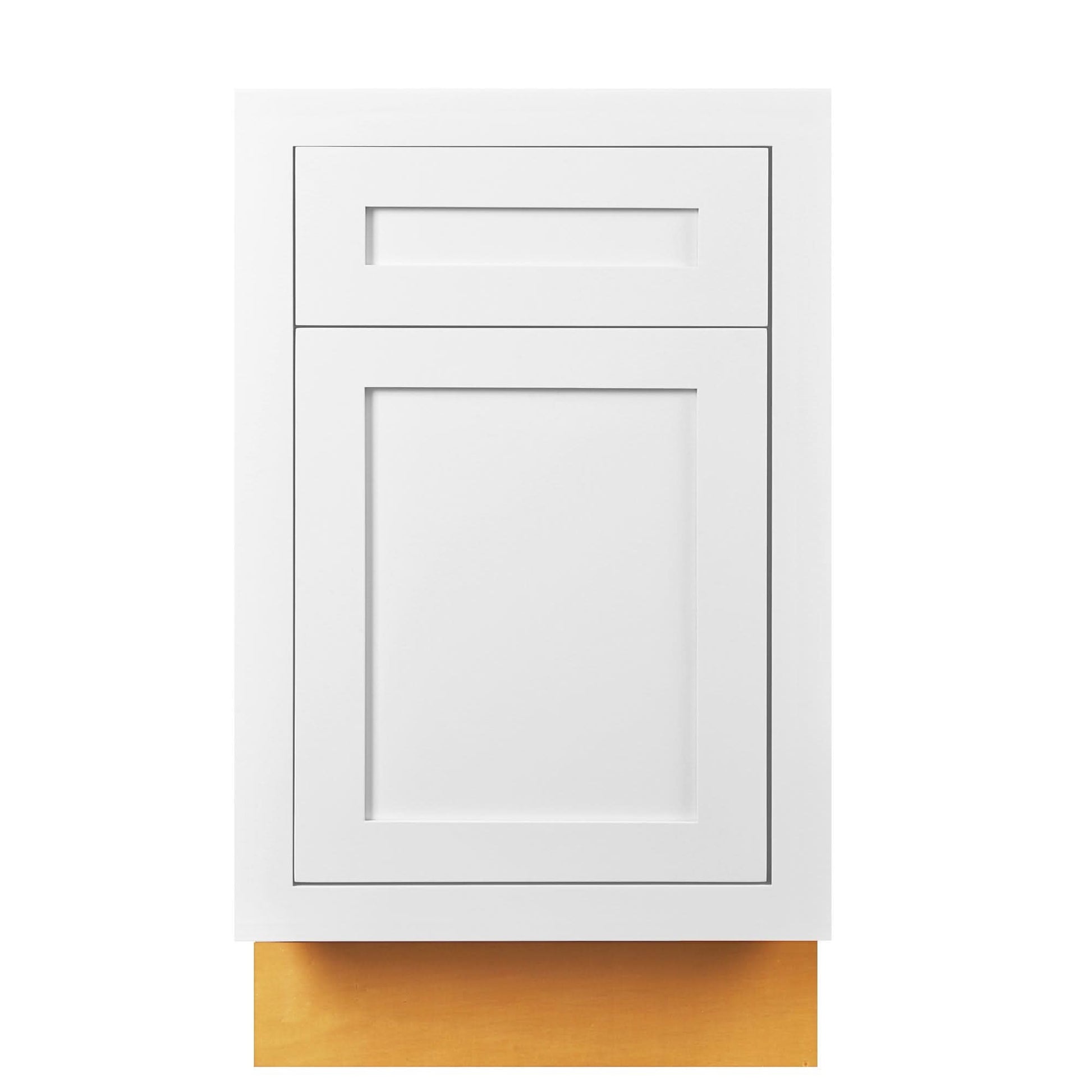 Snow White Inset Shaker Base Cabinet - Single Door 9", 12", 15", 18" & 21"