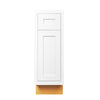Snow White Inset Shaker Base Cabinet - Single Door 9", 12", 15", 18" & 21"