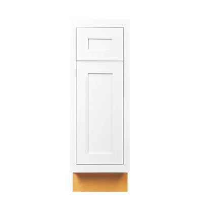 Snow White Inset Shaker Base Cabinet - Single Door 9", 12", 15", 18" & 21"