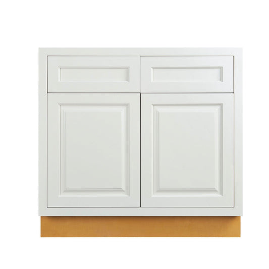 Vintage White Inset Raised Panel Base Cabinet - Double Door 30", 33" &  36" Wide
