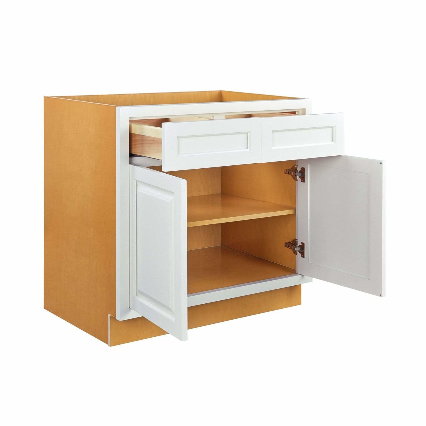 Vintage White Inset Raised Panel Base Cabinet