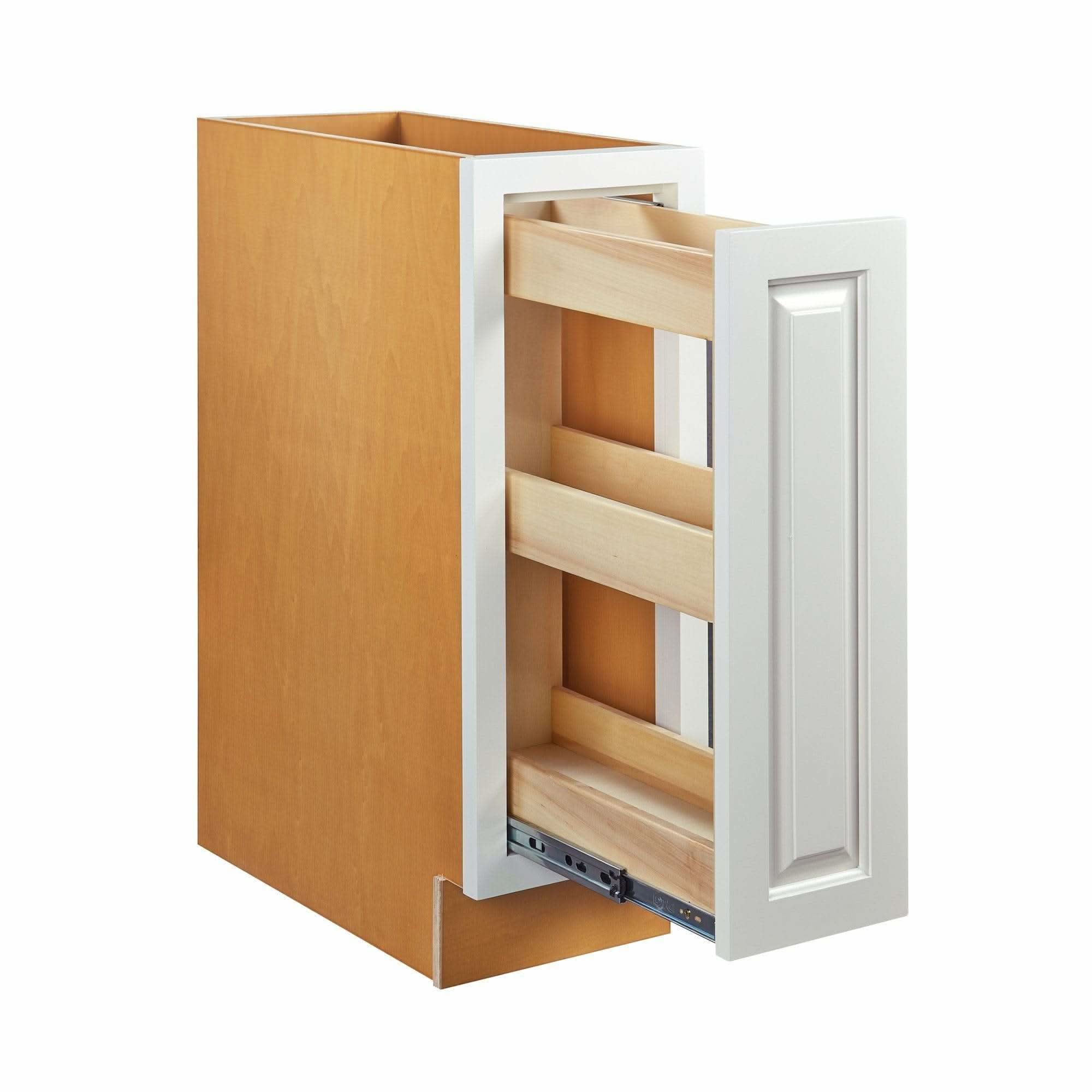 Vintage White Inset Raised Panel Spice Rack Pull Out Base Cabinet 9 ...
