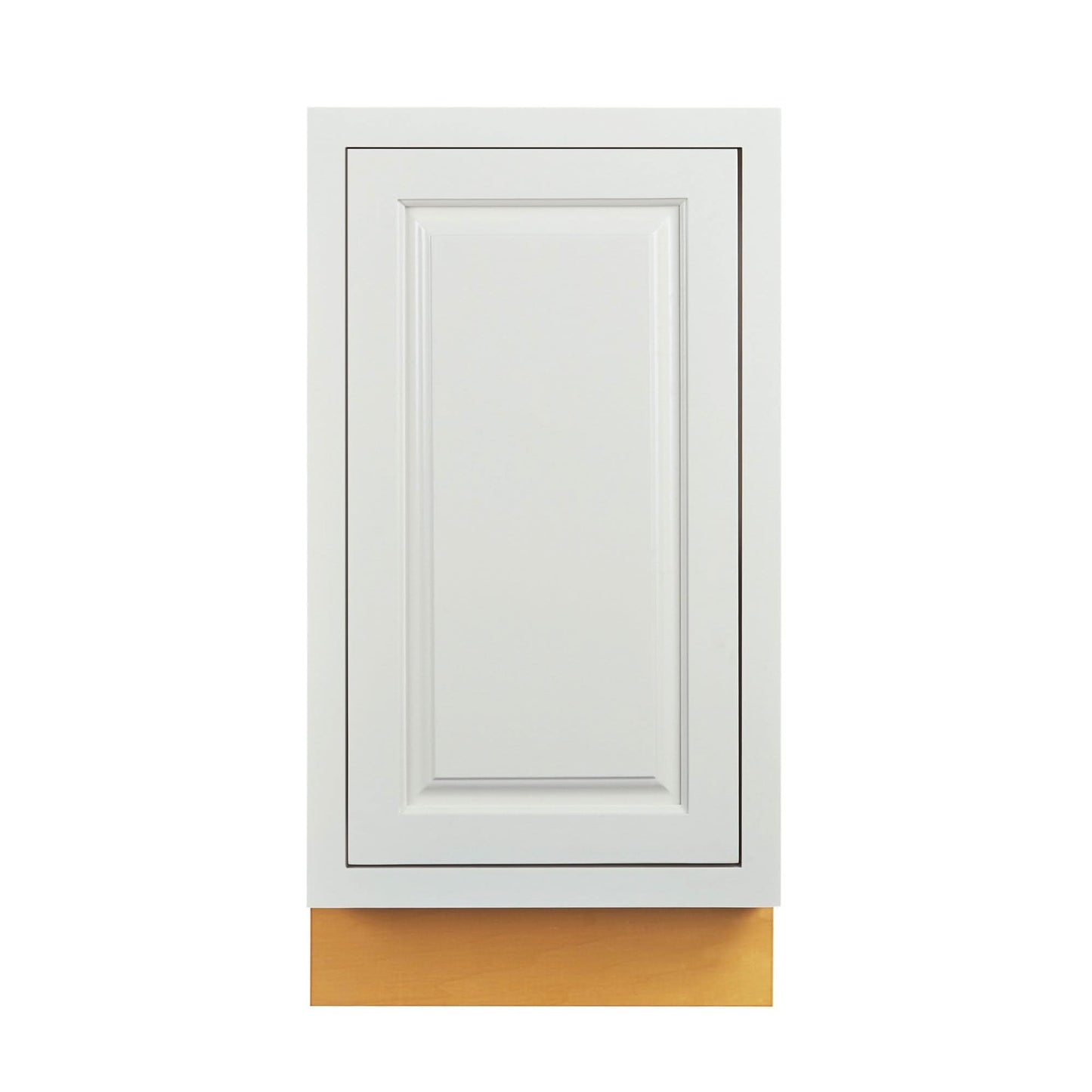 Vintage White Inset Raised Panel Trash Can Pull Out Base Cabinet 18"