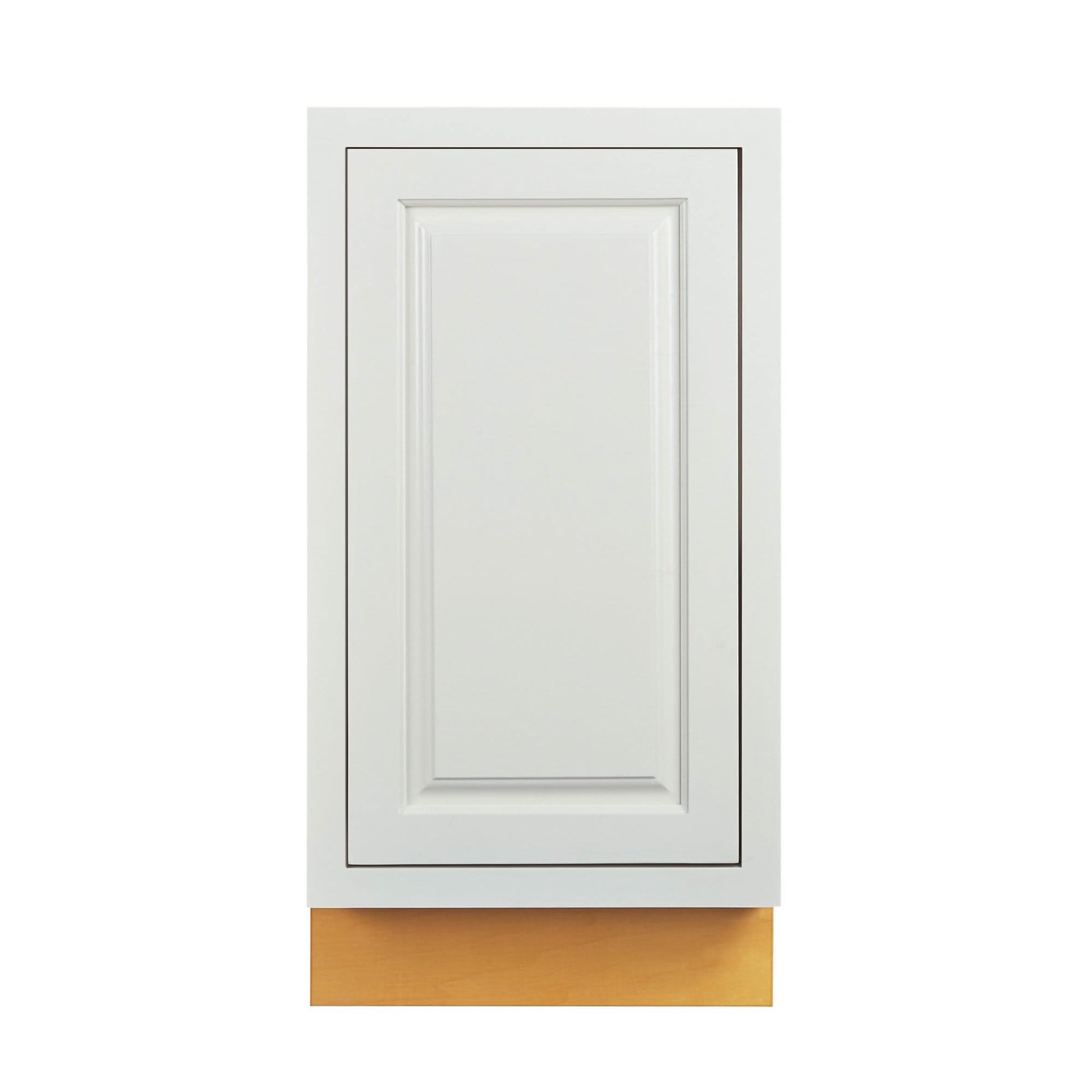 Vintage White Inset Raised Panel Trash Can Pull Out Base Cabinet 18"