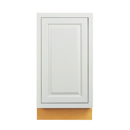 Vintage White Inset Raised Panel Trash Can Pull Out Base Cabinet 18"
