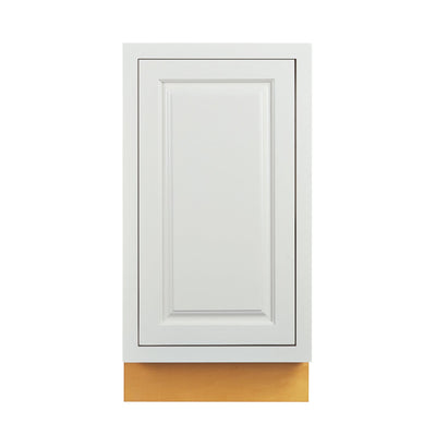 Vintage White Inset Raised Panel Trash Can Pull Out Base Cabinet 18"