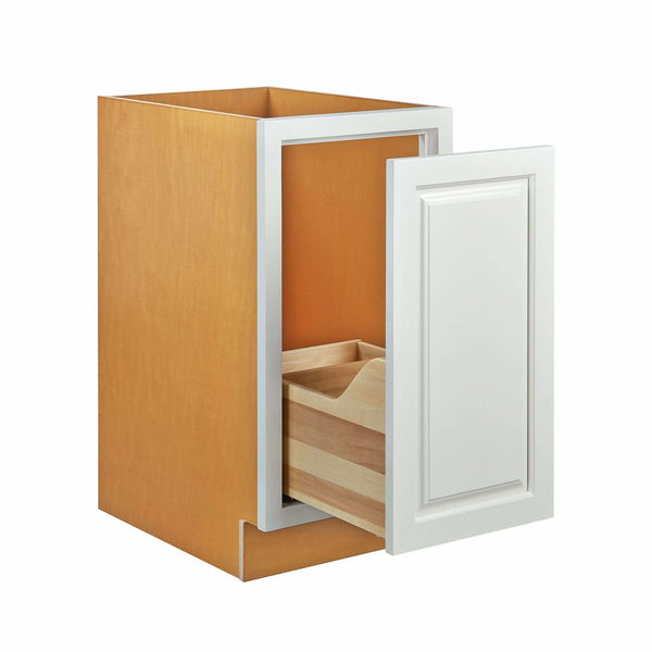 Vintage White Inset Raised Panel Trash Can Pull Out Base Cabinet 18 ...