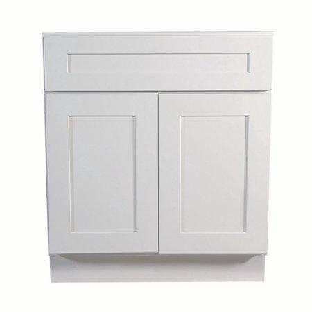 Base Cabinet White Shaker Sink Base 30", 33", 36", 42" WSSB33 Inset Kitchen Cabinets