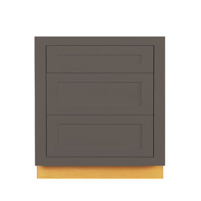 Dark Gray Shaker Inset Drawer Base Cabinet - 12", 15", 18", 21", 24" & 27" Wide