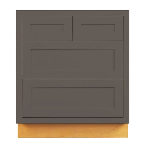Dark Gray Shaker Inset Drawer Base Cabinet - 30"- 33"